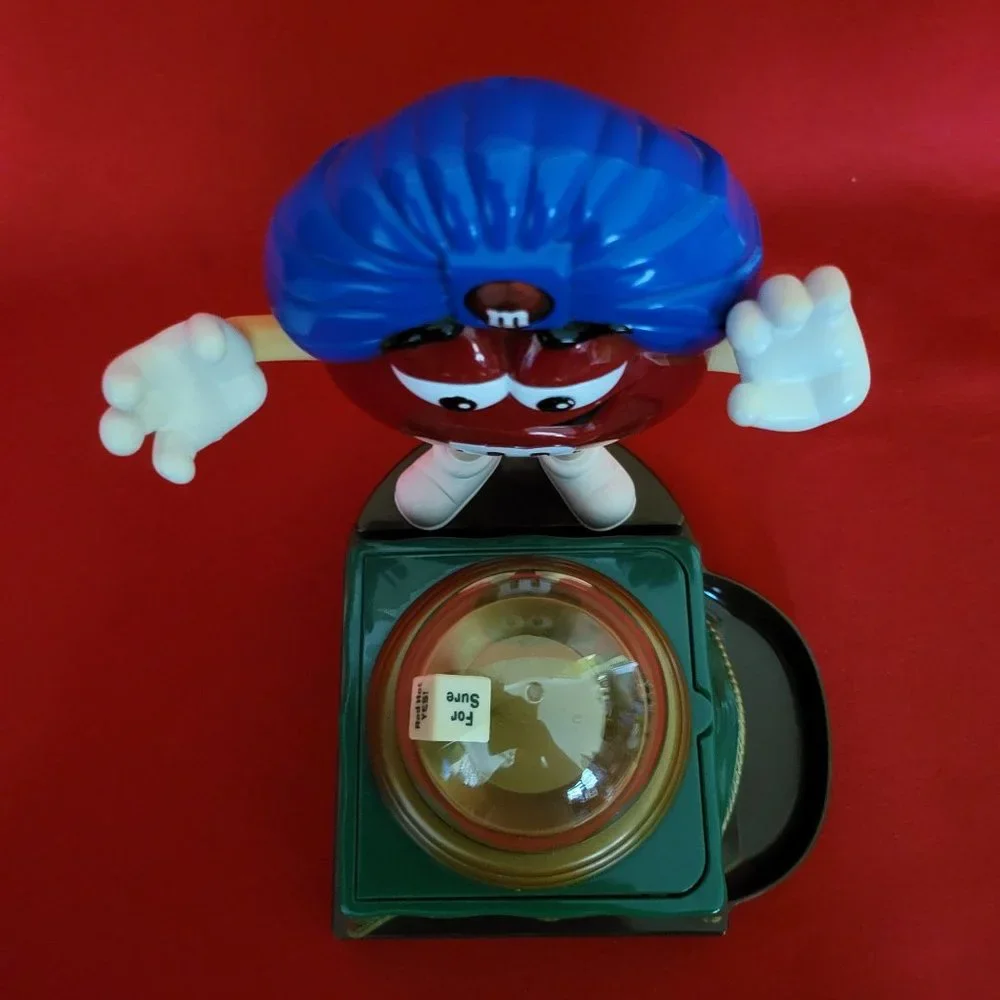 Fortune Teller M&M Candy Dispenser Red MM Blue Hat Green Table